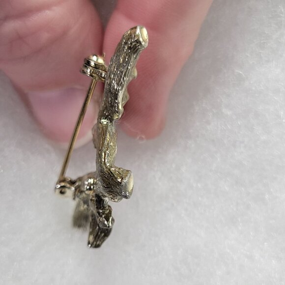 Sarah Coventry Silver-Tone "M" Branch-Style Nature-Inspired Design Brooch Pin - Picture 7 of 7